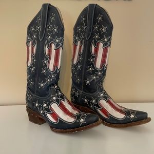 J.B Dillon Stars and Stripes cowboy boots size 6 1/2